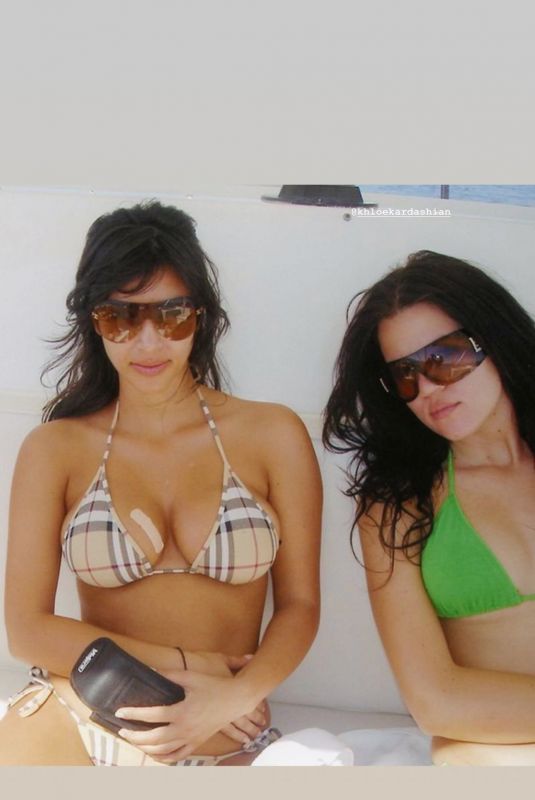 KIM and KHLOE KARDASHIAN in Bikinis, 0/27/2018 Throwback Instagram Picture