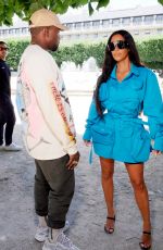 KIM KARDASHIAN and Kanye West at Louis Vuitton Show at Paris Fashion Week 06/21/2018