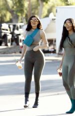 KIM KARDASHIAN and KYLIE JENNER in Tights Out in Calabasas 06/11/2018