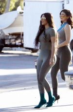 KIM KARDASHIAN and KYLIE JENNER in Tights Out in Calabasas 06/11/2018