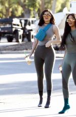 KIM KARDASHIAN and KYLIE JENNER in Tights Out in Calabasas 06/11/2018