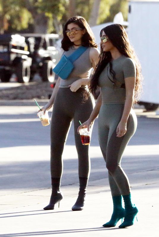 KIM KARDASHIAN and KYLIE JENNER in Tights Out in Calabasas 06/11/2018