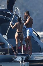 KOURTNEY KARDASHIAN in Bikini at a Yacht in Portofino 06/29/2018