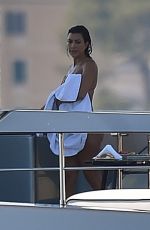 KOURTNEY KARDASHIAN in Bikini at a Yacht in Portofino 06/29/2018