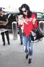 KRYSTEN RITTER with Her Dog at Los Angeles International Airport 06/04/2018