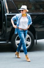 KYLIE MINOGUE in Jeans Out in New York 06/22/2018