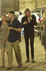 LILY ALDRIDGE Out for Dnner in Rome 06/28/2018