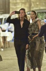 LILY ALDRIDGE Out for Dnner in Rome 06/28/2018