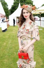 LILY COLLINS at Cartier Queens Cup Polo in Windsor 06/17/2018