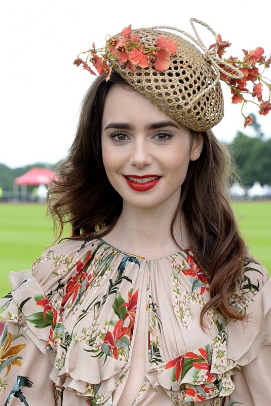 LILY COLLINS at Cartier Queens Cup Polo in Windsor 06/17/2018