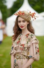 LILY COLLINS at Cartier Queens Cup Polo in Windsor 06/17/2018