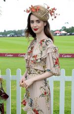 LILY COLLINS at Cartier Queens Cup Polo in Windsor 06/17/2018