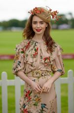LILY COLLINS at Cartier Queens Cup Polo in Windsor 06/17/2018