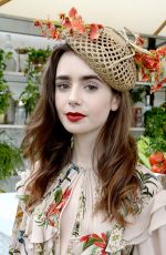 LILY COLLINS at Cartier Queens Cup Polo in Windsor 06/17/2018