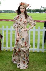 LILY COLLINS at Cartier Queens Cup Polo in Windsor 06/17/2018