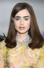 LILY COLLINS at Miu Miu 2019 Cruise Collection Show in Paris 06/30/2018
