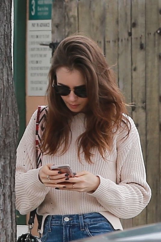 LILY COLLINS Heading to Skin Care Salon in Beverly Hills 05/30/2018