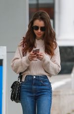 LILY COLLINS Heading to Skin Care Salon in Beverly Hills 05/30/2018