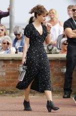 LILY JAMES on the Set of Danny Boyles New Movie in London 06/27/2018