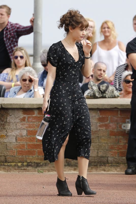 LILY JAMES on the Set of Danny Boyles New Movie in London 06/27/2018