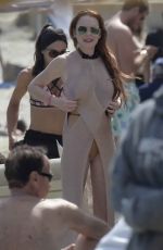 LINDSAY LOHAN at a Beach in Mykonos 06/17/2018