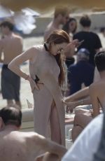LINDSAY LOHAN at a Beach in Mykonos 06/17/2018