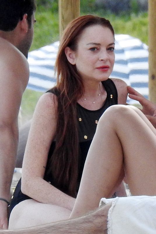 LINDSAY LOHAN at Lohan Beach Club in Mykonos 06/10/2018