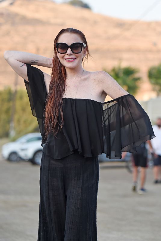 LINDSAY LOHAN Out in Mykonos 06/11/2018