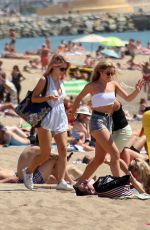 LOTTIE MOSS and TIN A STINNES in Bikinis at a Beach in Barcelona 06/13/2018