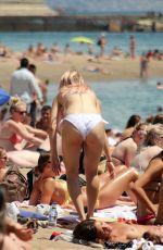 LOTTIE MOSS and TIN A STINNES in Bikinis at a Beach in Barcelona 06/13/2018