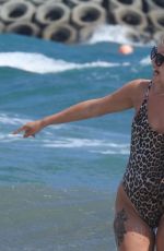 LUCY FALLON in Swimsuit at a Beach in Nicosia 06/22/2018