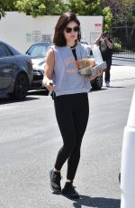 LUCY HALE Leaves a Starbucks in Studio City 06/28/2018