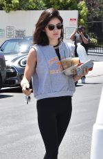 LUCY HALE Leaves a Starbucks in Studio City 06/28/2018