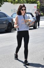 LUCY HALE Leaves a Starbucks in Studio City 06/28/2018