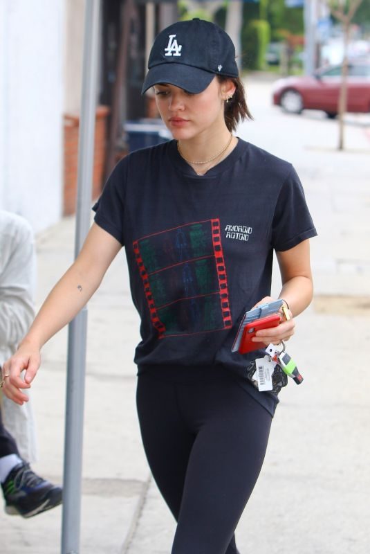 LUCY HALE Out at Starbucks for Coffee in Los Angeles 06/23/2018