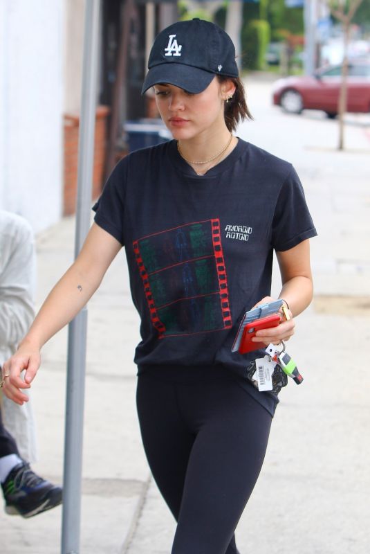 LUCY HALE Out at Starbucks for Coffee in Los Angeles 06/23/2018