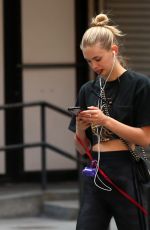 MEGAN WILLIAMS Out with Her Dog in New York 06/09/2018