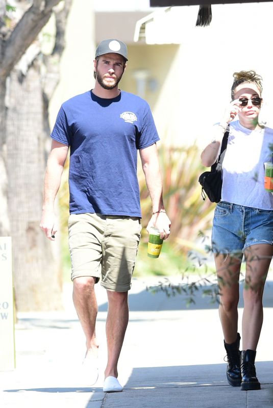 MILEY CYRUS and Liam Hemsworth Out for Iced Coffee in Studio City 06/20/2018
