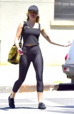 MILEY CYRUS in Tights Heading to a Gym in New York 06/26/2018