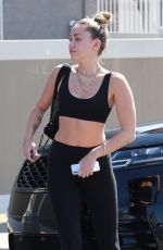MILEY CYRUS in Tights Out in Studio City 06/22/2018