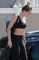 MILEY CYRUS in Tights Out in Studio City 06/22/2018