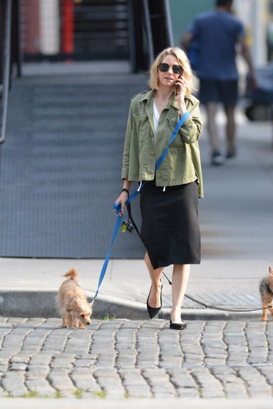 NAOMI WATTS Walks Her Dogs Out in New York 06/17/2018