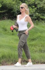 NICOLLETTE SHERIDAN Out with Her Dog in Calabasas 06/23/2018