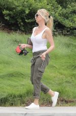 NICOLLETTE SHERIDAN Out with Her Dog in Calabasas 06/23/2018