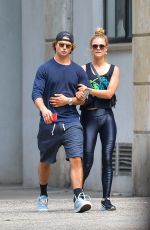 NINA AGDAL and Jack Brinkley-Cook Leaves a Gym in New York 06/08/2018