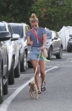 NINA AGDAL Out with Her Dog in New York 06/17/2018