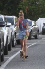 NINA AGDAL Out with Her Dog in New York 06/17/2018