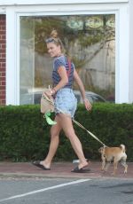 NINA AGDAL Out with Her Dog in New York 06/17/2018