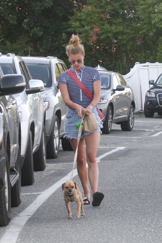 NINA AGDAL Out with Her Dog in New York 06/17/2018