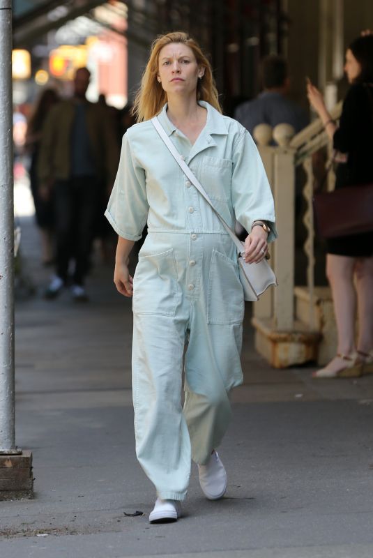 Pregnant CLAIRE DANES in Jumpsuit Out in New York 06/12/2018